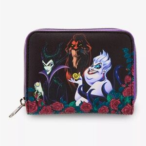 Loungefly Disney Villains Trio Roses Mini Zipper
Wallet NWT
